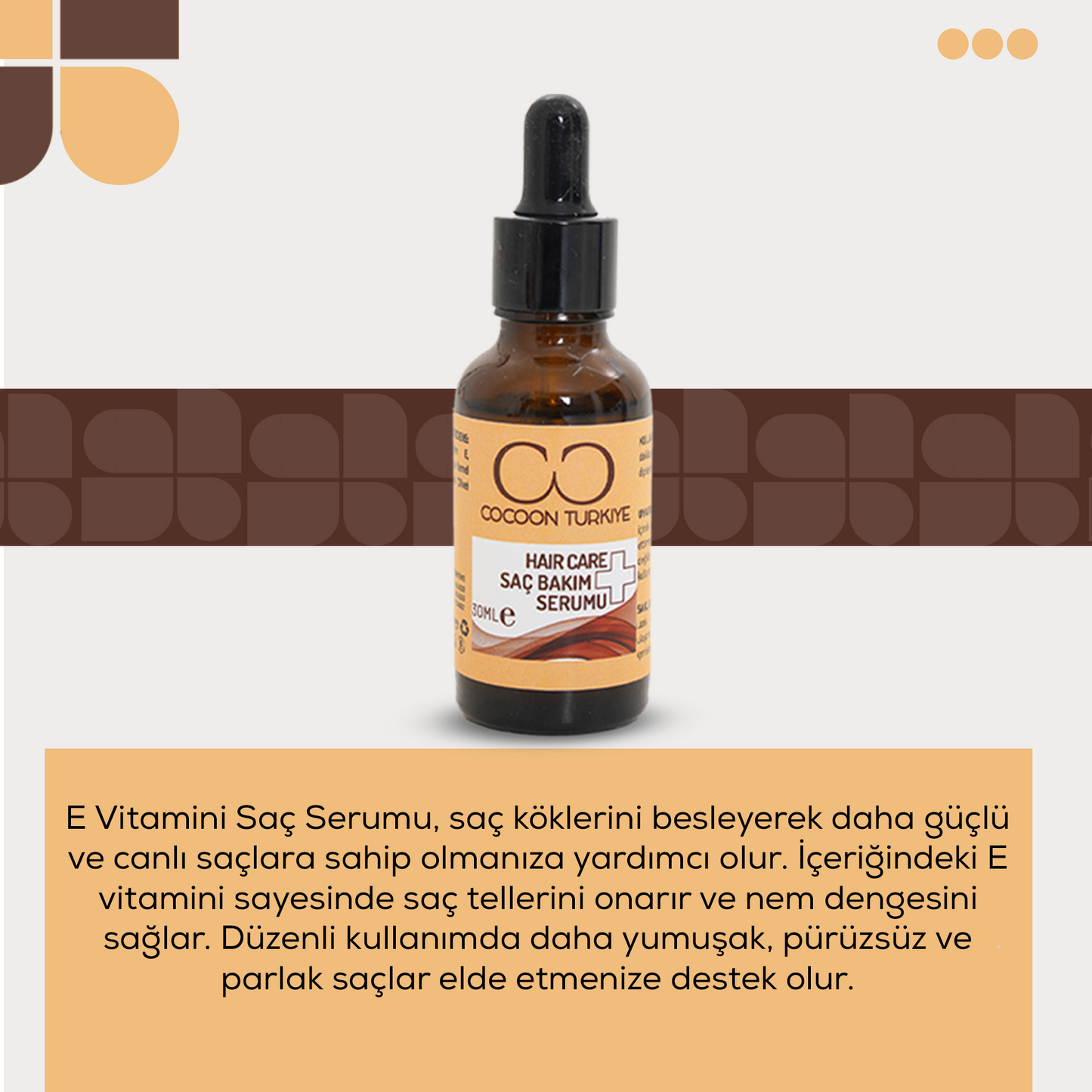 Cocoon Türkiye E Vitaminli Saç Bakım Serumu – 30 ml